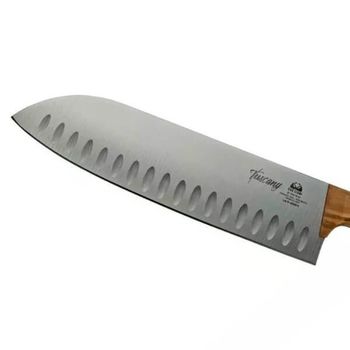 2C.760.18OL Due Cigni santoku knife, 18 cm ‘Tuscany’ blade, olive wood