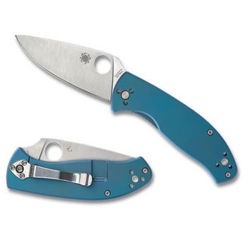 C122TIBLP - Couteau pliant Spyderco Tenacious Titanium bleu