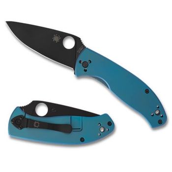 C122TIBLBKP - Spyderco folding knife Tenacious Titanium blue black blade