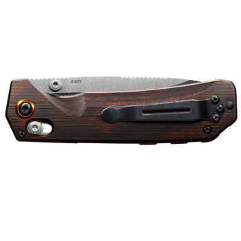 BEN15062 Benchmade Grizzly Creek folding knife stabilised wood