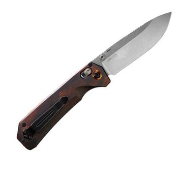 BEN15062 Benchmade Grizzly Creek folding knife stabilised wood