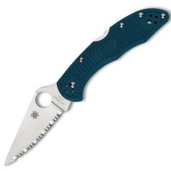 SPY C11FSK390 Klappmesser mit Verzahnung Spyderco Delica 4 K390 blau