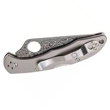 SPY C11TIPD Spyderco Delica 4 Titanium Damascus pocket knife