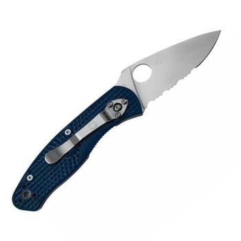 C136PSBL Spyderco Persistence Lightweight semi-serrated folding knife blue