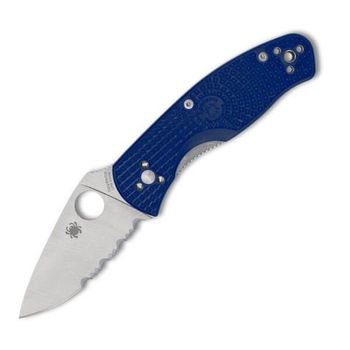 C136PSBL Spyderco Persistence Lightweight semi-serrated folding knife blue