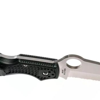 C14SBK3-Spyderco Rescue 3 93mm black serrated folding knife