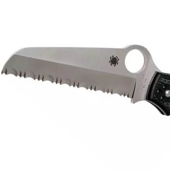 C14SBK3-Spyderco Rescue 3 93mm black serrated folding knife