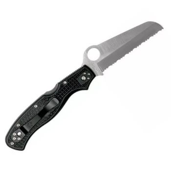 C14SBK3-Spyderco Rescue 3 93mm black serrated folding knife