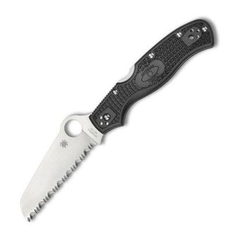 C14SBK3-Spyderco Rescue 3 93mm black serrated folding knife
