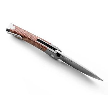 TW.GYCVN Lionsteel Klappmesser „TWAIN“ Titanium grau/micarta natur