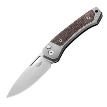 TW.GYCVN Lionsteel Klappmesser „TWAIN“ Titanium grau/micarta natur
