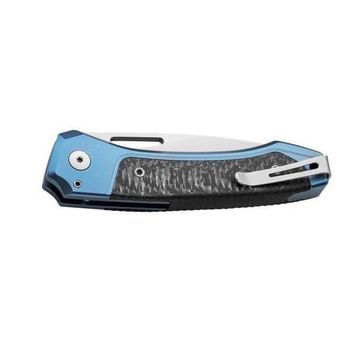 TW.BLCF Lionsteel ‘TWAIN’ Folding Knife Titanium blue/carbon fibre