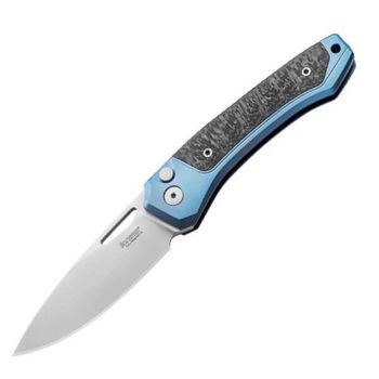 TW.BLCF Lionsteel ‘TWAIN’ Folding Knife Titanium blue/carbon fibre