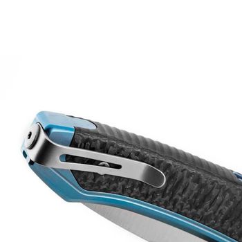 TW.BLCF Lionsteel ‘TWAIN’ Folding Knife Titanium blue/carbon fibre
