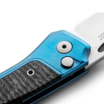 TW.BLCF Lionsteel ‘TWAIN’ Folding Knife Titanium blue/carbon fibre