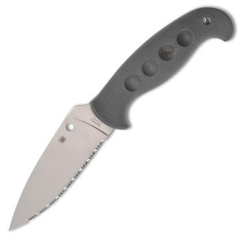 FB05SGY Couteau fixe denté Spyderco Temperance gris