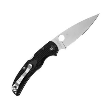 SPY-C244PSBK Spyderco Native Chief Mixed Folding Knife FRN handle