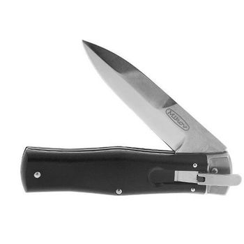 241BH1STC Couteau automatique Mikov Predator stonewashed ABS et clip