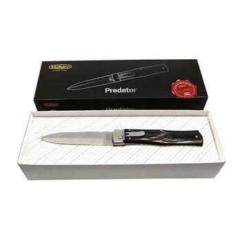 M241RR Couteau automatique Mikov Predator guilloché en corne