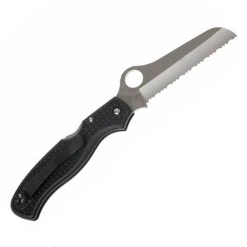 C89SBK Spyderco ‘Atlantic Salt’ serrated folding knife black