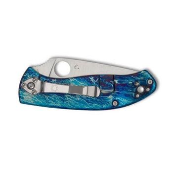 C122TIBLD2P - Spyderco folding knife Tenacious Titanium blue