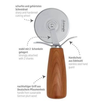 84075 Cherry wood triangle pizza wheel