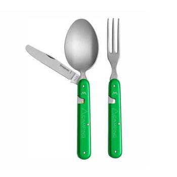 MY.992.3V Mercury 3-piece green camping cutlery set