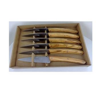 BJB.1023TC Coffret 6 couteaux de table BJB Le Thiers® "Campagne" olivier