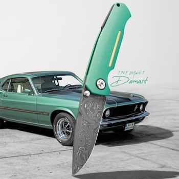 111102DAM Boker folding knife 1969 Mach-1 Damascus