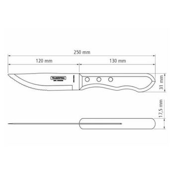 TRA.29810002 12 Tramontina ‘Jumbo’ steak knives 25cm Technobois