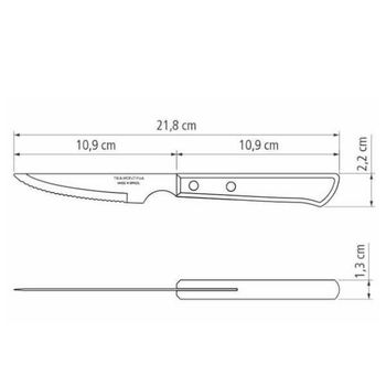 TRA.29810106 12 Tramontina ‘Spanish’ steak knives 22cm Technobois