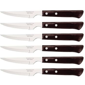 TRA.29810106 6 Tramontina ‘Spanish’ steak knives 22cm Technobois