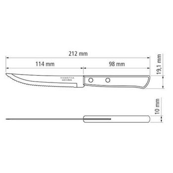 TRA.29810004 6 Tramontina Technobois steak knives 21cm