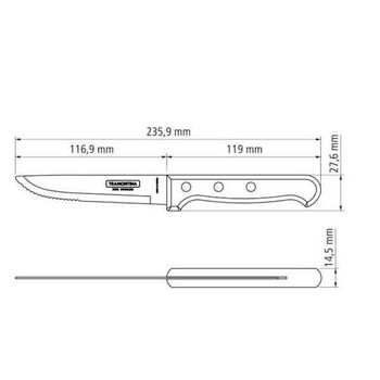 TRA.29810008 6 Tramontina ‘Gaucho’ steak knives 23.5cm Technobois