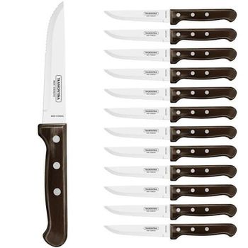 TRA.29810008 12 Tramontina ‘Gaucho’ steak knives 23.5cm Technobois