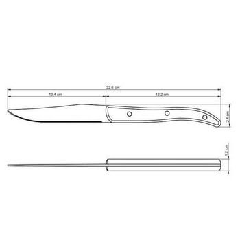 TRA.29810023 12 Steakmesser Tramontina "French" 22,5cm Technobois