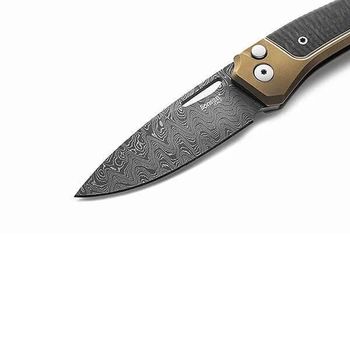 TW.DBR Lionsteel Klappmesser „TWAIN“ Titanium/Kohlefaser Damast