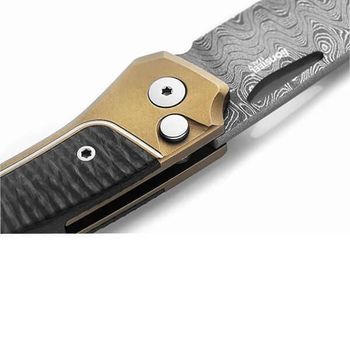 TW.DBR Lionsteel Klappmesser „TWAIN“ Titanium/Kohlefaser Damast