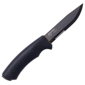 MO12491 Couteau Mora Bushcraft Black SRT lame mixte