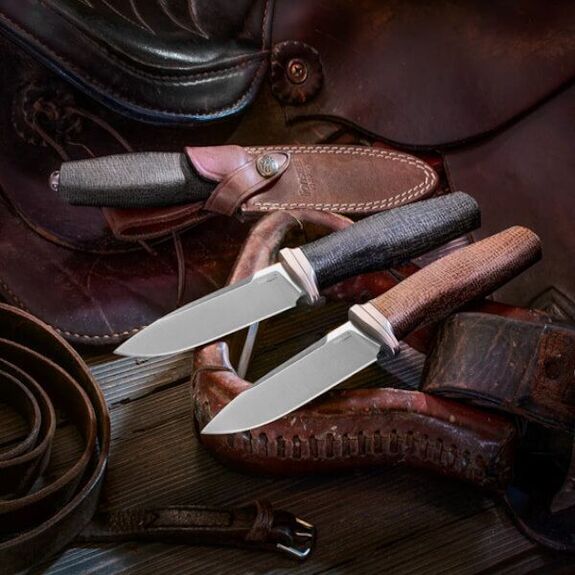 AH.BLN LionSTEEL ‘ACHA’ fixed knife natural micarta