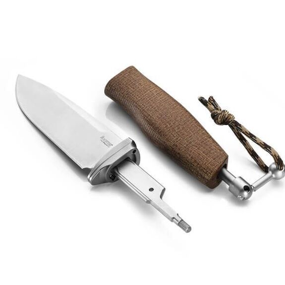 AH.BLN LionSTEEL ‘ACHA’ fixed knife natural micarta