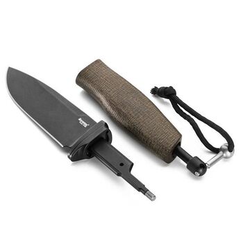 AHB.BLG LionSTEEL ‘ACHA’ green micarta fixed knife