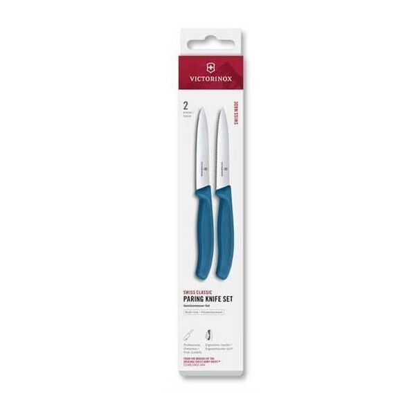 6.7793.2 Set 2 couteaux office Victorinox SwissClassic 10cm noir à dents/lisse