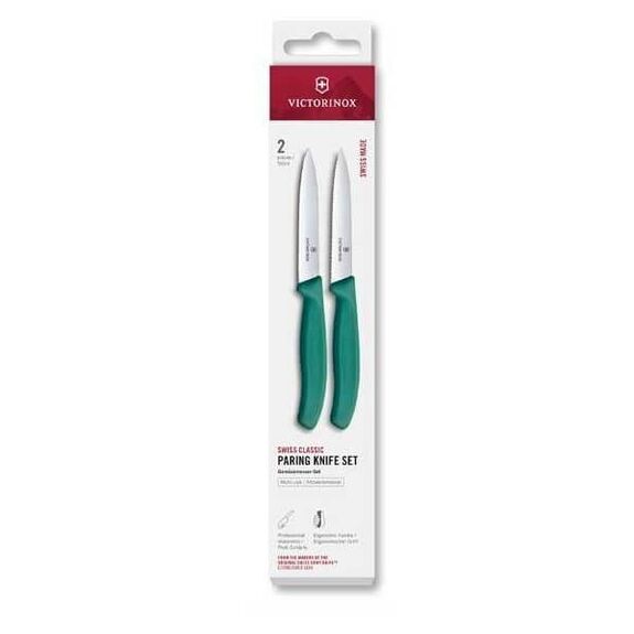 6.7793.2 Set 2 couteaux office Victorinox SwissClassic 10cm noir à dents/lisse