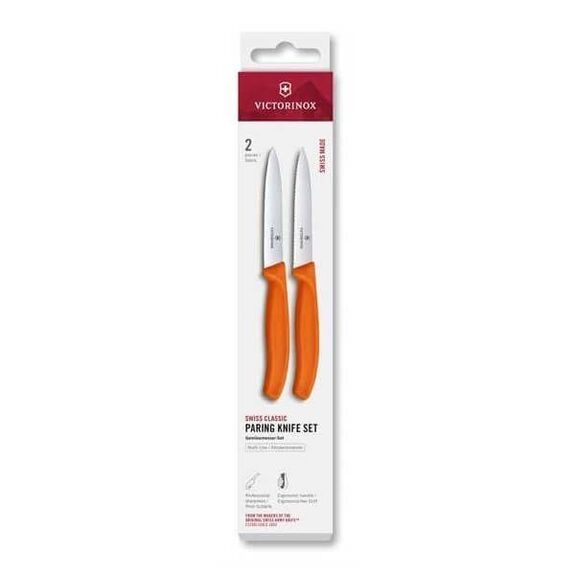 6.7793.2 Set 2 couteaux office Victorinox SwissClassic 10cm noir à dents/lisse
