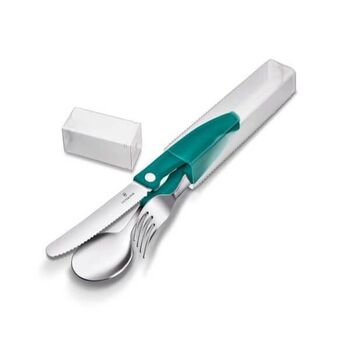 6.7193.3F - 6.7194.3FC1 Victorinox Swissclassic 3-piece folding cutlery set, black or green