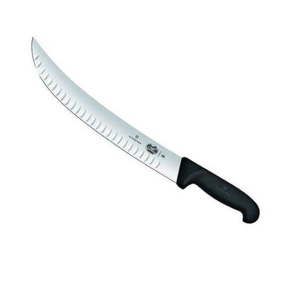 5.7323 Butcher knive curved and honeycomb blade Victorinox black handle