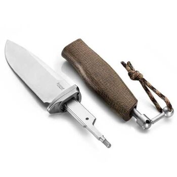 LionSTEEL "ACHA" Green Micarta Fixed Knife AH.BLG