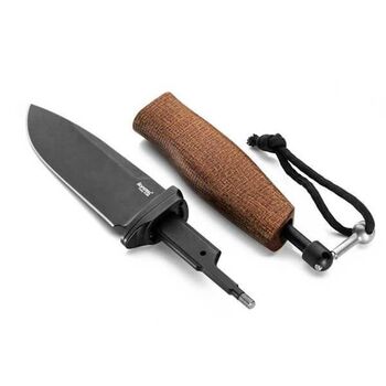 Fixed-blade knife LionSTEEL "ACHA" micarta natural AHB.BLN