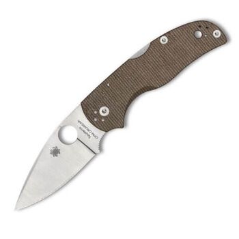 Spyderco Native 5 brown micarta folding knife C41MPCW5